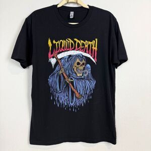 Liquid Death Black Grim Reaper T-Shirt M